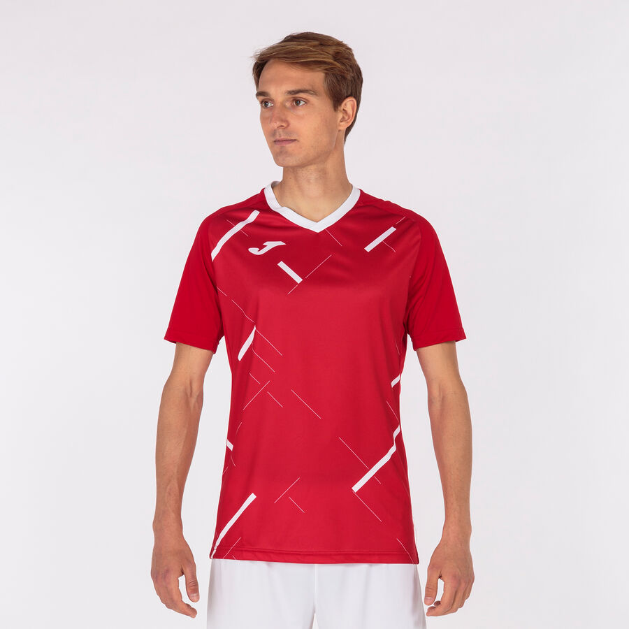 Camiseta manga corta hombre Tiger III rojo amarillo flúor