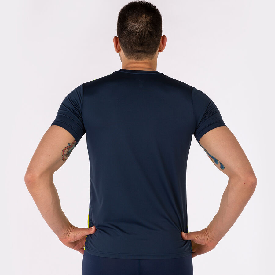 Camiseta manga corta hombre Elite VIII marino amarillo flúor