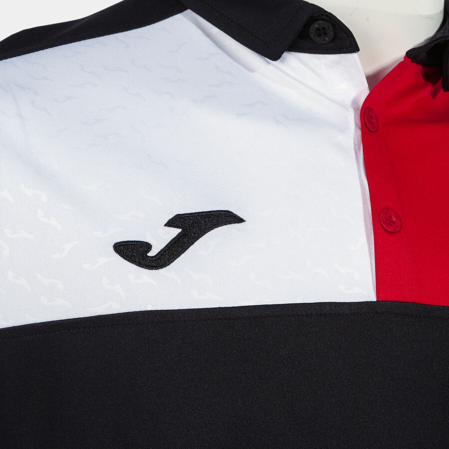 Polo manga corta hombre Crew V rojo marino