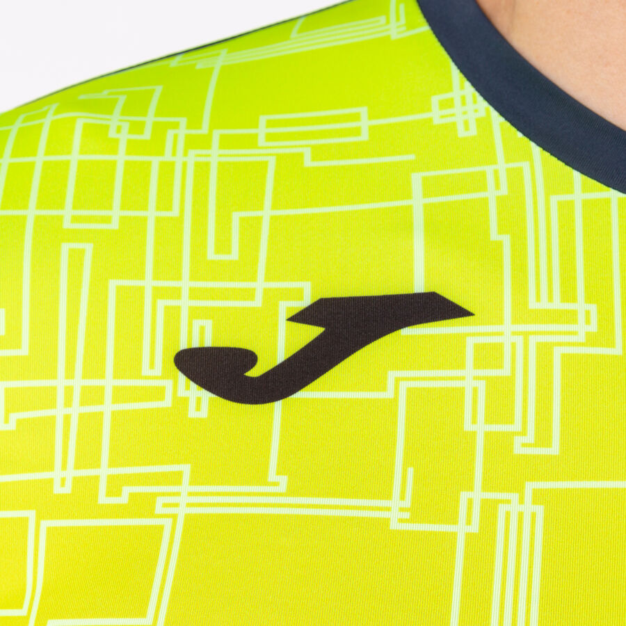Camiseta manga corta hombre Elite VIII marino amarillo flúor