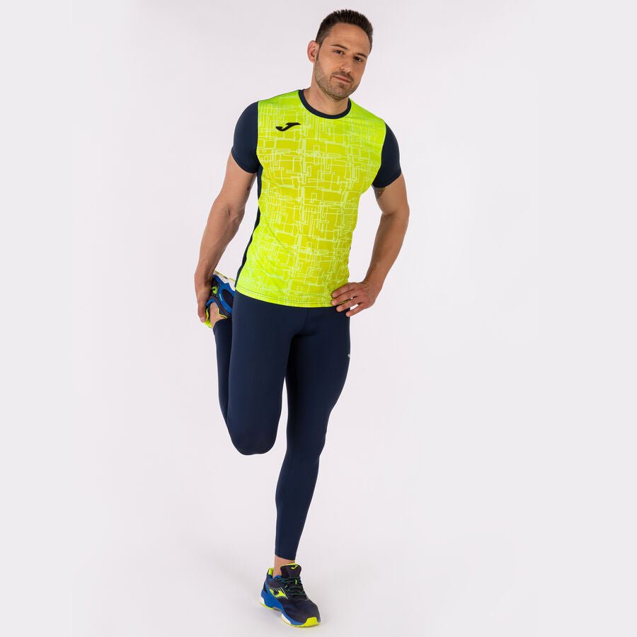 Camiseta manga corta hombre Elite VIII marino amarillo flúor