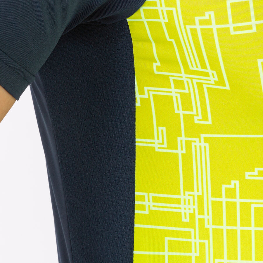 Camiseta manga corta hombre Elite VIII marino amarillo flúor