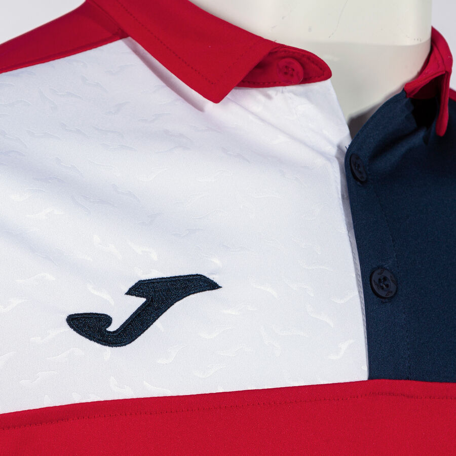 Polo manga corta hombre Crew V rojo marino