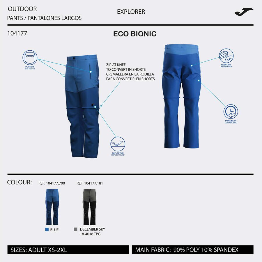 Pantalón largo hombre Explorer negro