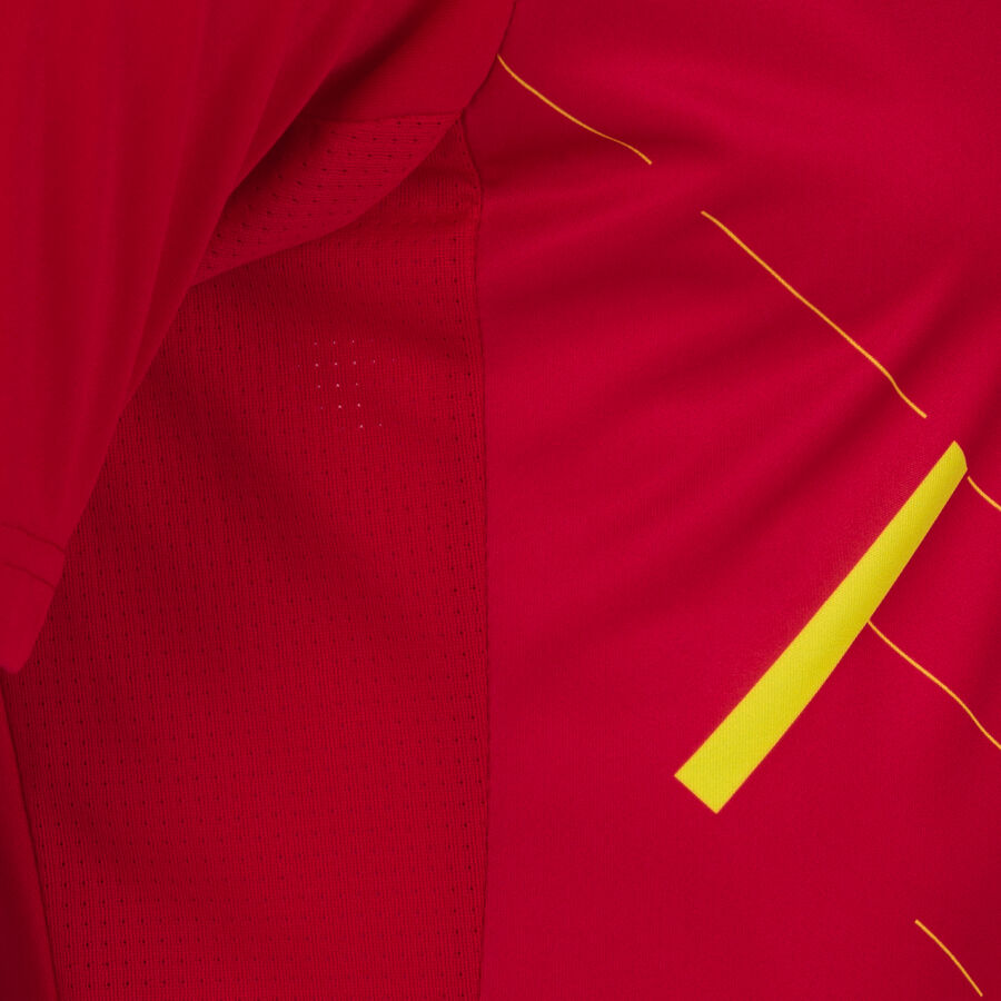 Camiseta manga corta hombre Tiger III rojo amarillo flúor