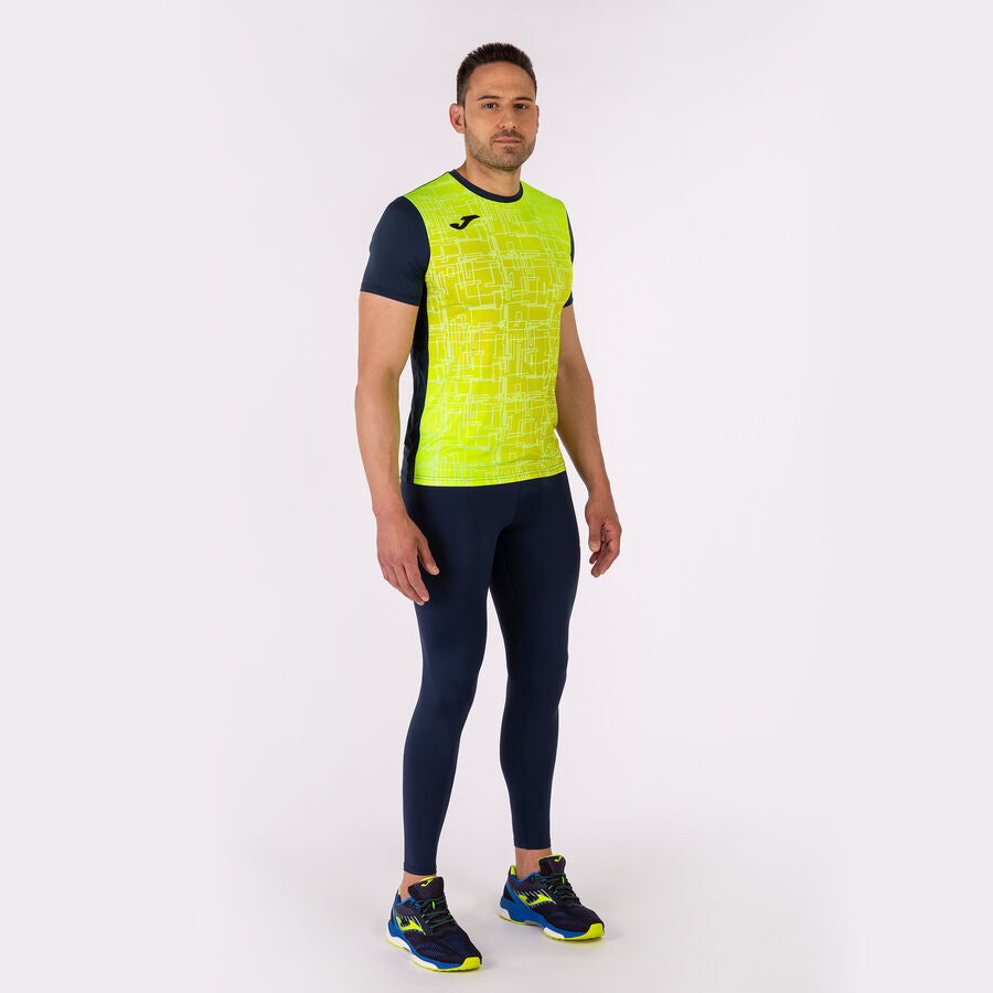 Camiseta manga corta hombre Elite VIII marino amarillo flúor