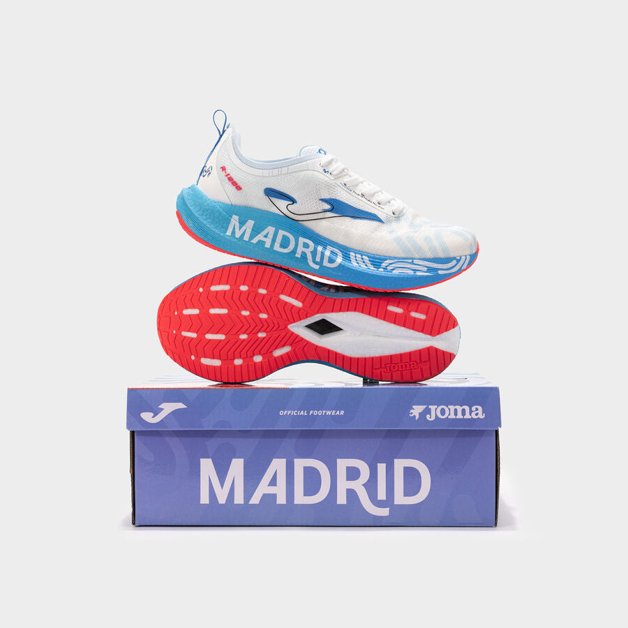 Zapatillas running R1000 25 Media Maratón Madrid unisex blanco
