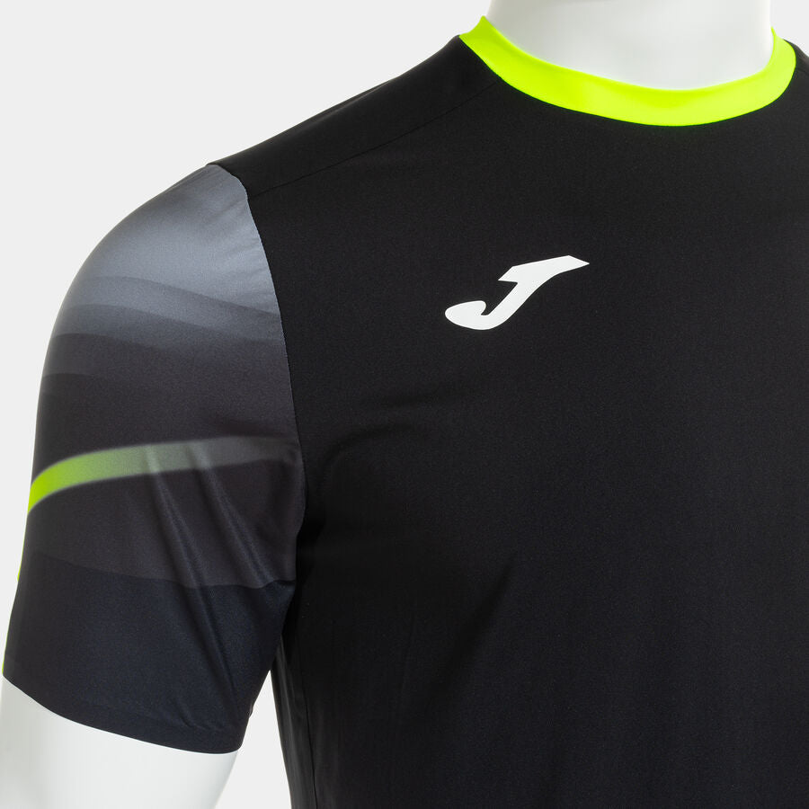 Camiseta manga corta hombre Elite XI negro amarillo flúor