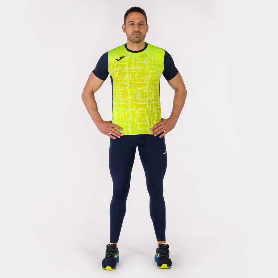 Camiseta manga corta hombre Elite VIII marino amarillo flúor