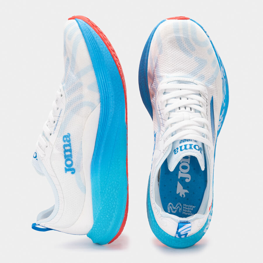 Zapatillas running R1000 25 Media Maratón Madrid unisex blanco