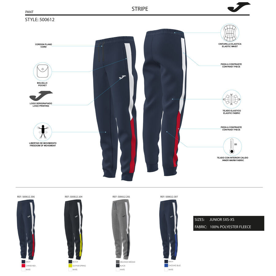 Pantalón largo hombre Stripe marino rojo