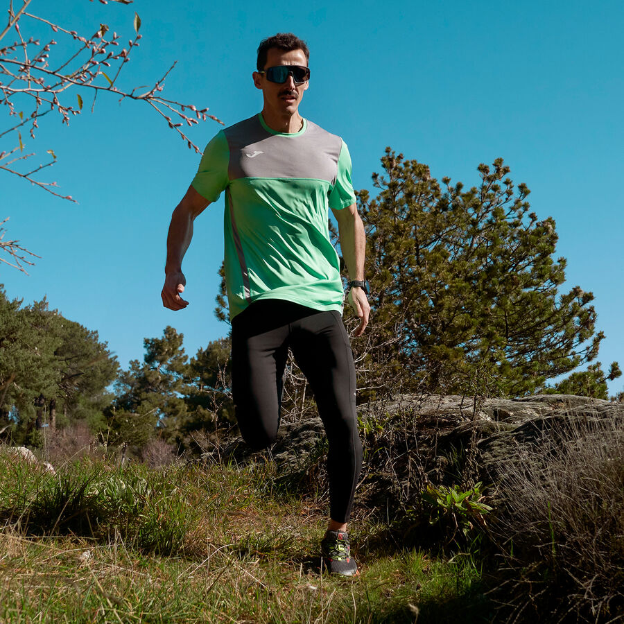 Camiseta manga corta hombre R-Trail Nature amarillo negro