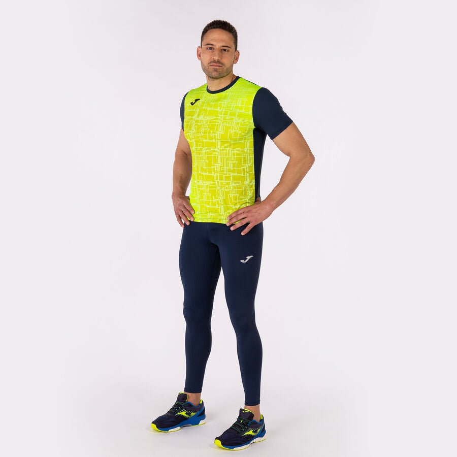 Camiseta manga corta hombre Elite VIII marino amarillo flúor