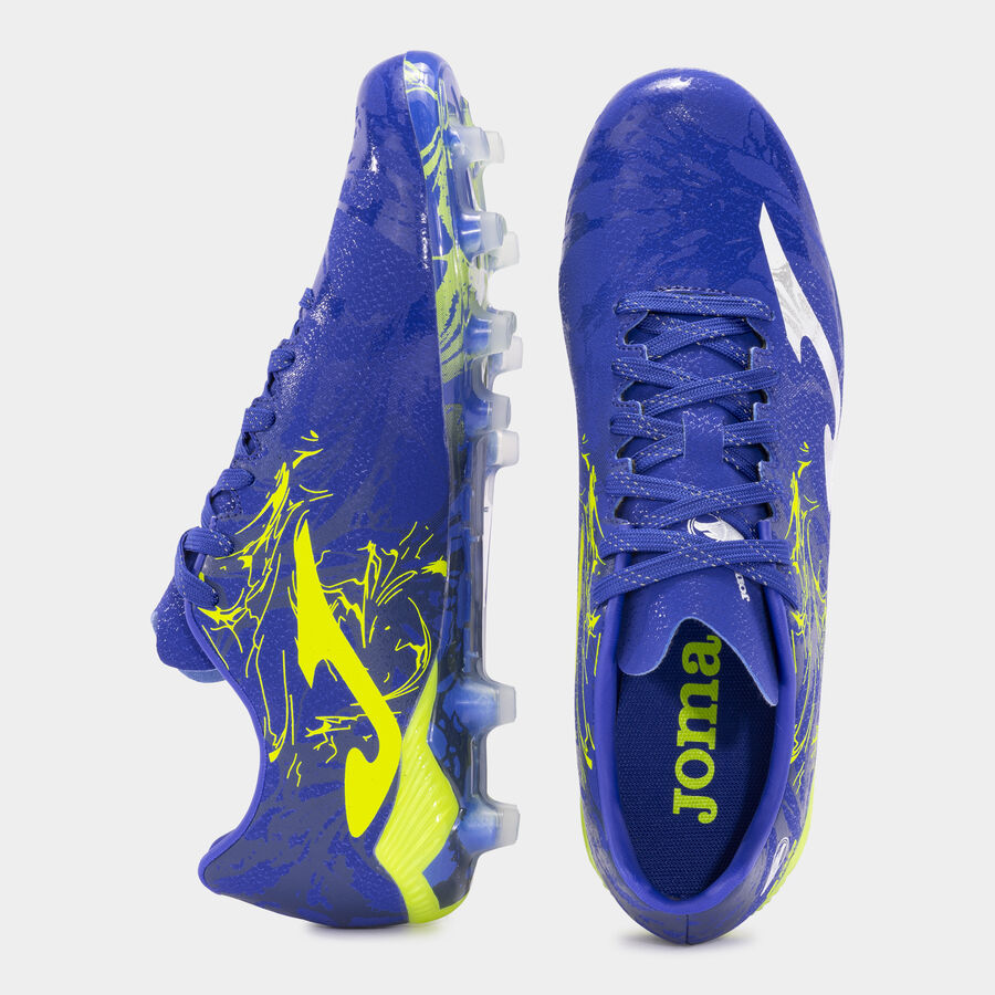 Botas fútbol Supercopa 24 terreno firme FG negro amarillo flúor