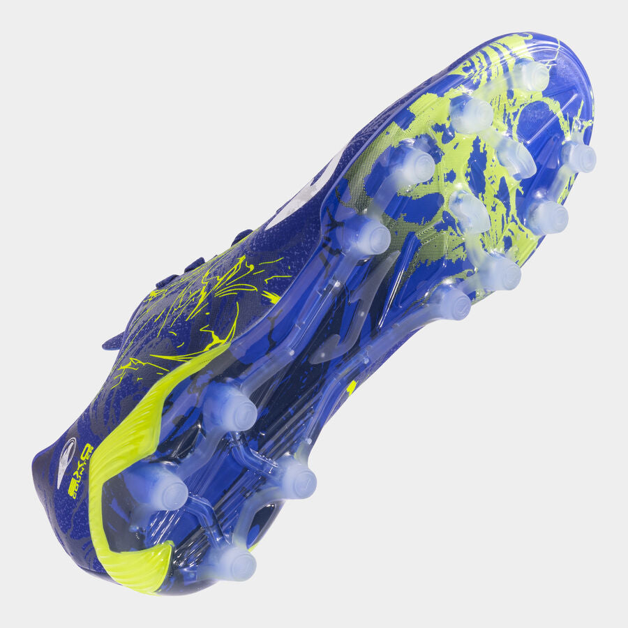 Botas fútbol Supercopa 24 terreno firme FG negro amarillo flúor