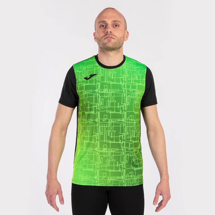 Camiseta manga corta hombre Elite VIII marino amarillo flúor