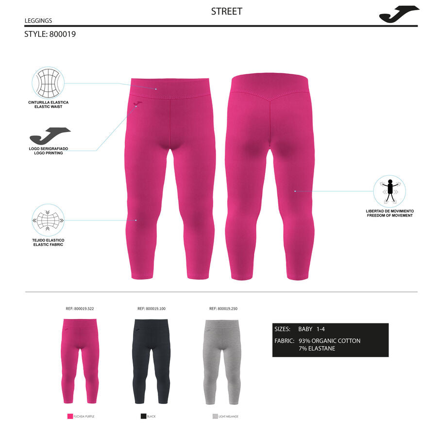 Mallas largas niña Street fucsia