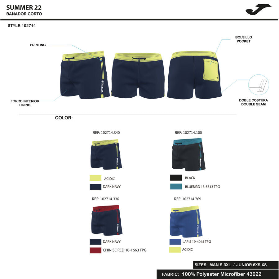 Bañador bermuda hombre Classic marino rojo