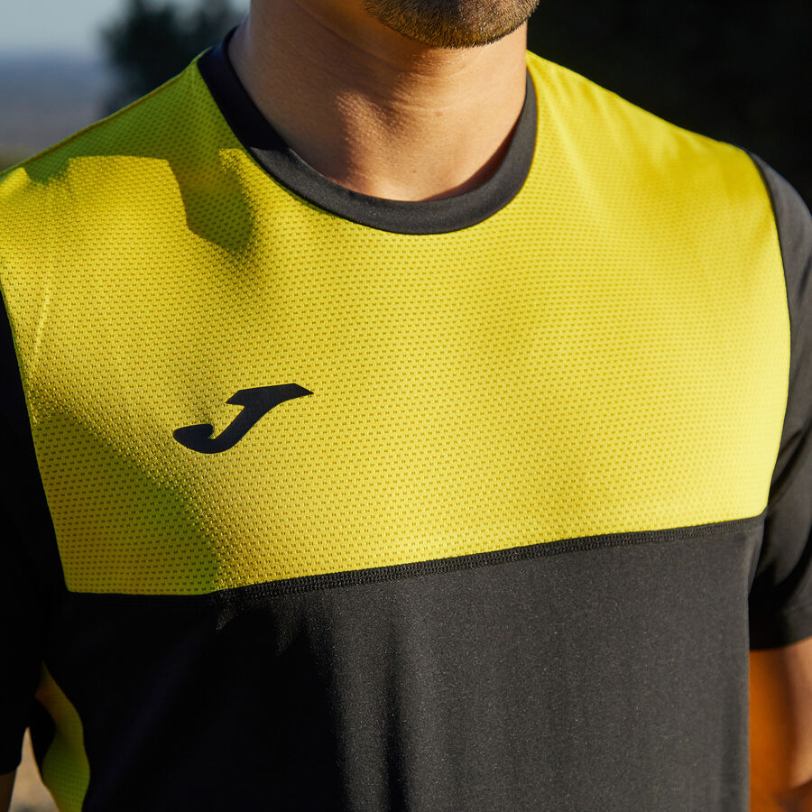 Camiseta manga corta hombre R-Trail Nature amarillo negro