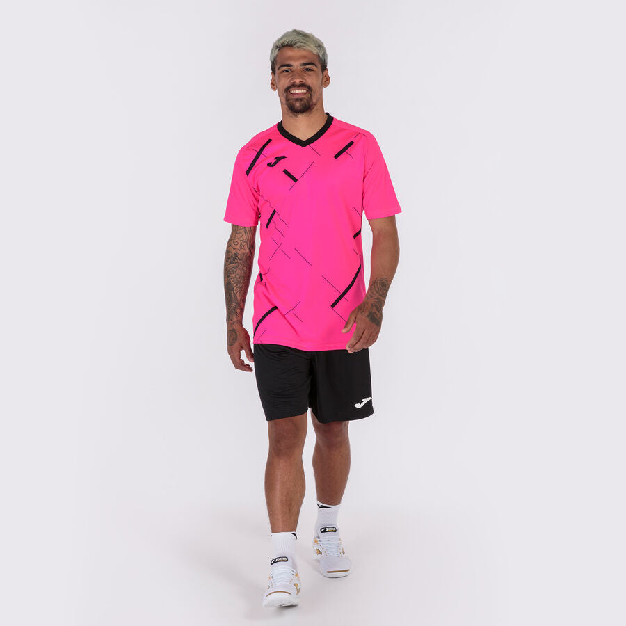 Camiseta manga corta hombre Tiger III rojo amarillo flúor