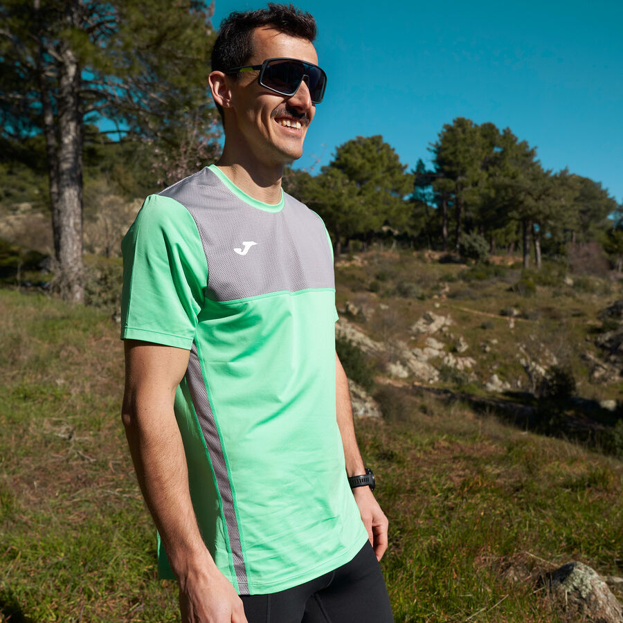 Camiseta manga corta hombre R-Trail Nature amarillo negro