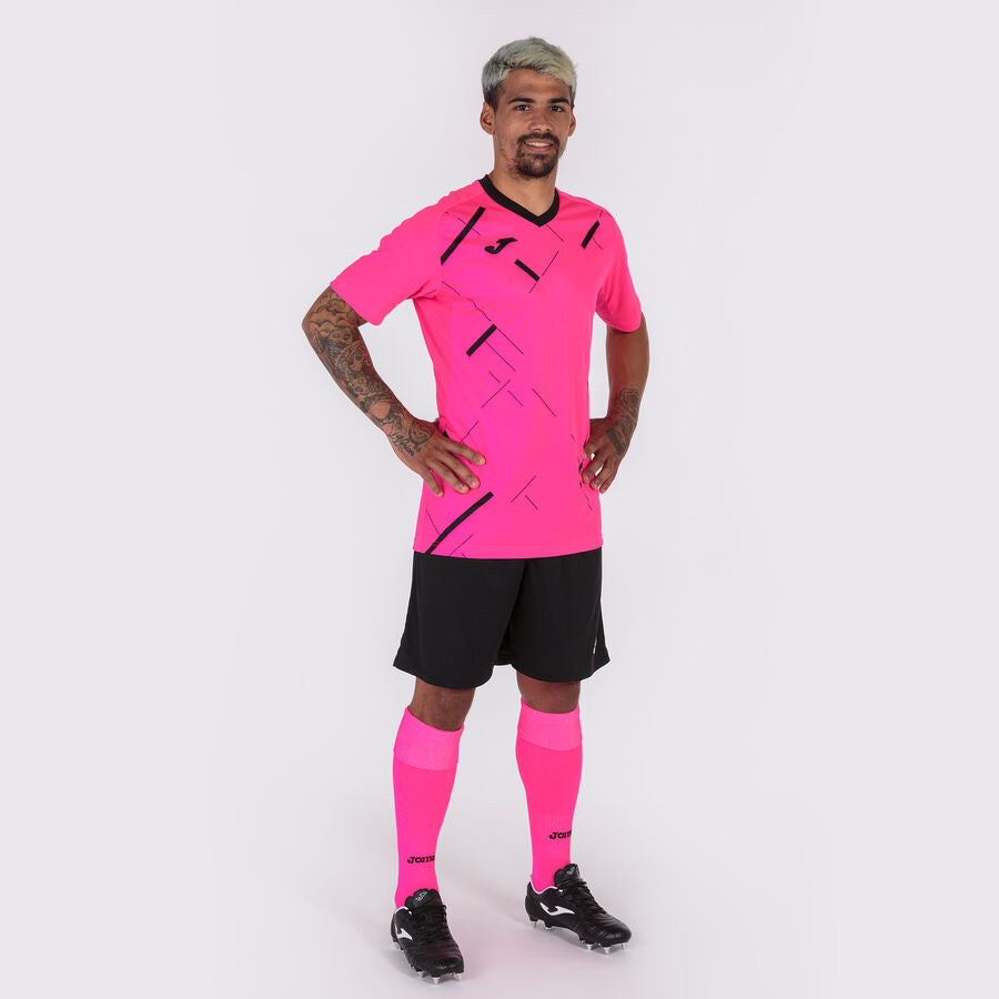 Camiseta manga corta hombre Tiger III rojo amarillo flúor