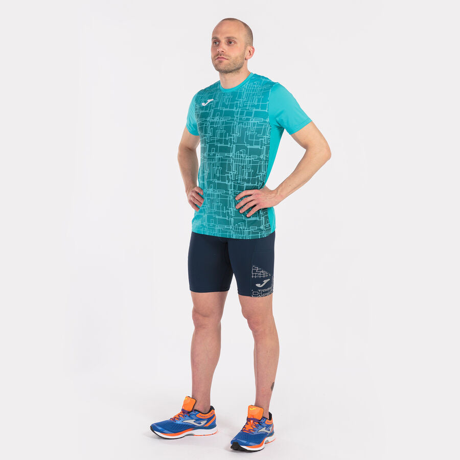 Camiseta manga corta hombre Elite VIII marino amarillo flúor